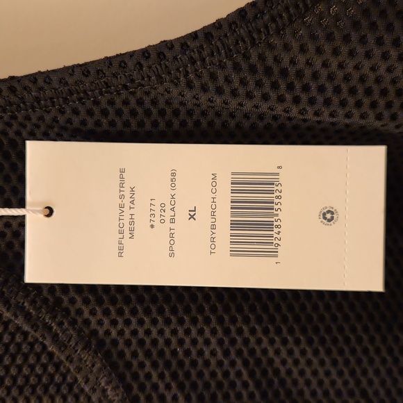 NWT Tory Burch Tory Sport Reflective Stripe Mesh Tank in XL Sport Black - Picture 4 of 15